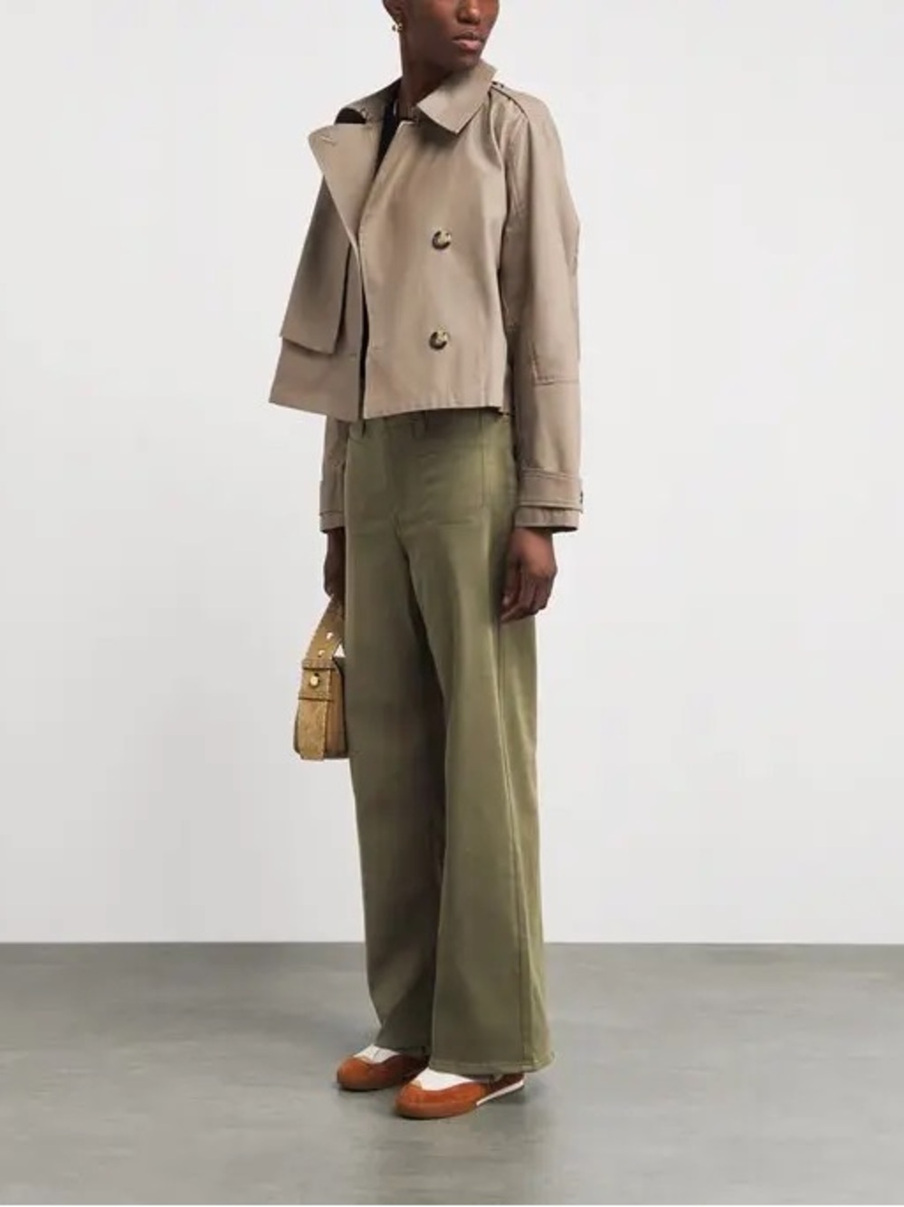 Frame Le Slim Palazzo High Rise Jeans in green